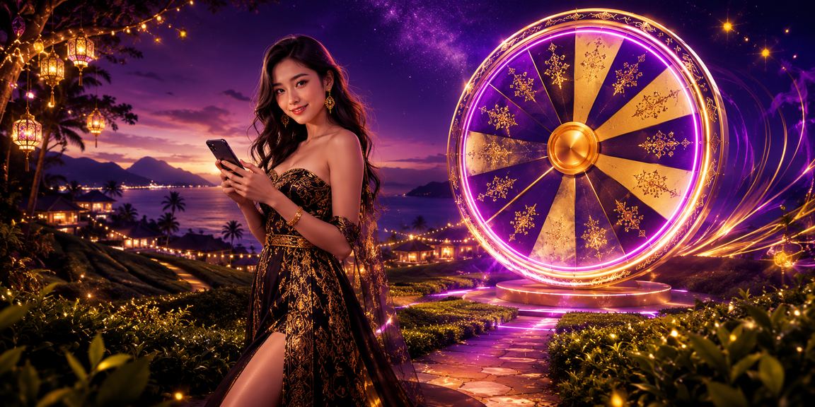 A Malaysian-themed Langkawi lucky draw scene capturing the thrill of betting