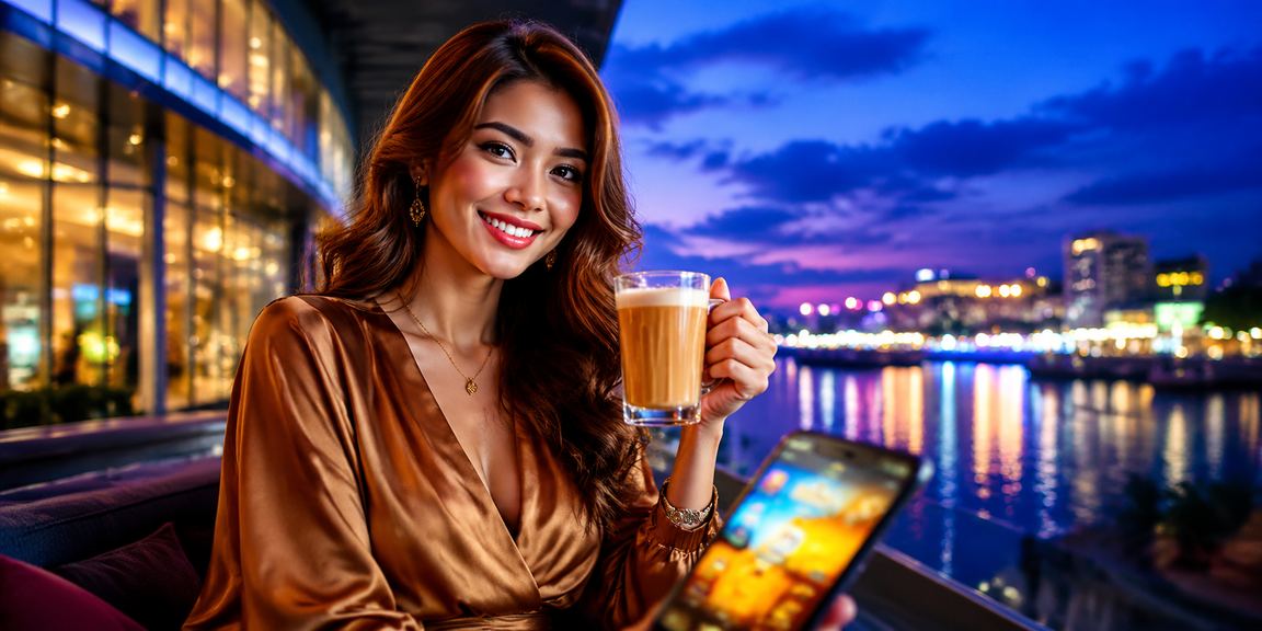 Malaysian user on a mobile casino during leisure time