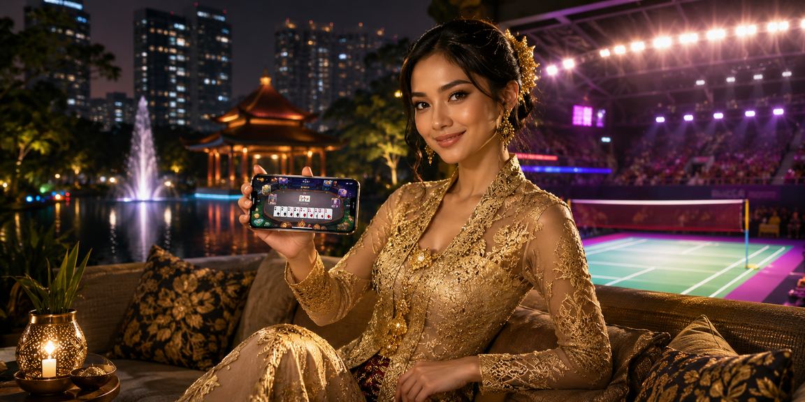 Malaysian-style rummy card game featuring traditional kebaya attire